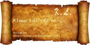 Klepp Lóránt névjegykártya